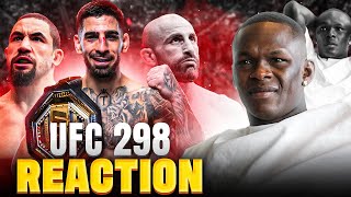 Thumbnail for Israel Adesanya Reacts to Ilia Topuria's SHOCKING Knock Out of Alex Volkanovski at UFC 298