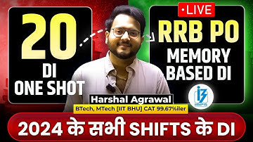 🔴 All 20 DI Sets Asked in RRB PO 2024 All Shifts ✅ RRB PO Prelims 2025 DI Marathon | Harshal Agrawal
