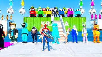 GTA 5 Epic Ragdolls RED SPIDERMAN VS PINK MINION VS SPIDERMAN (Euphoria Physics & Funny Fails)E.699