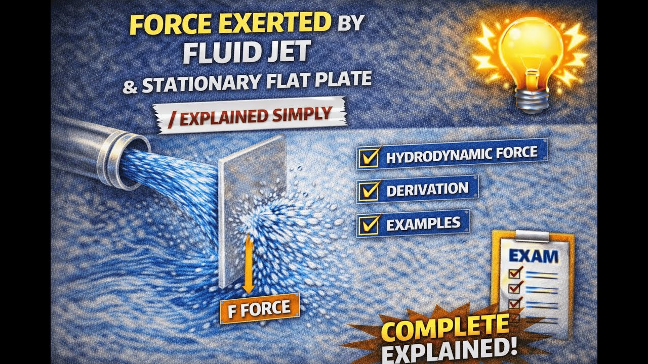 Force of Jet on Stationary Flat Plate | Step-by-Step Explanation - YouTube