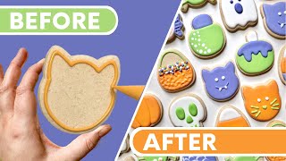 How to Make 12 Easy Beginner Halloween Cookies ~ Step-by-Step Cookie Decorating Tutorial