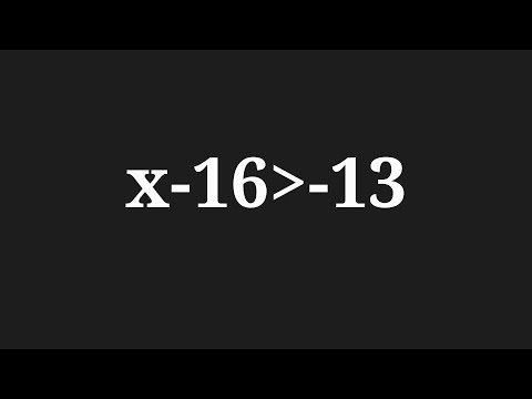 Solution to x-16 greater than -13