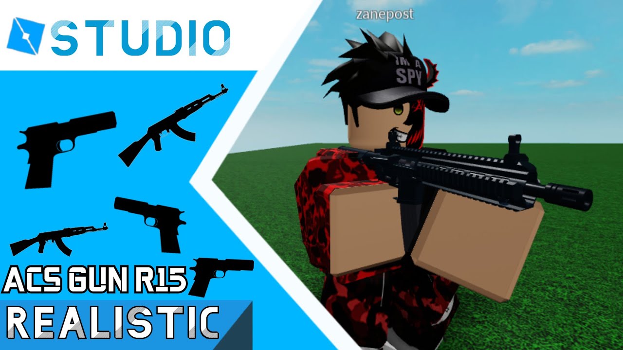 Acs 1 8 0 R15 Gun Realistic Beta Roblox Studio Youtube - how to get guns in roblox studio