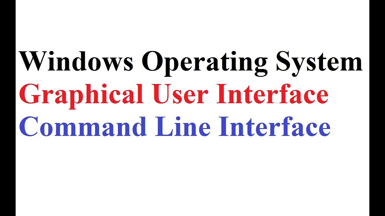 Windows Operating System | Graphical User Interface | Command Line ...
