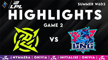 NIP vs LNG Highlights Game 2 LPL 2025 Ninjas in Pyjamas vs LNG Esports By Onivia