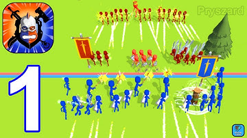 Stick Squad Simulator - Gameplay Walkthrough Part 1 Stickman Army Levels 1-15 (iOS,Android)