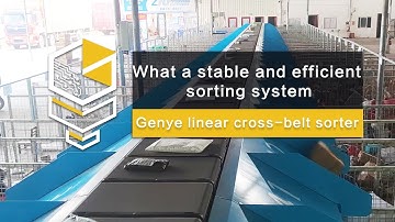 What a stable and efficient sorting system!Genye linear cross-belt sorter