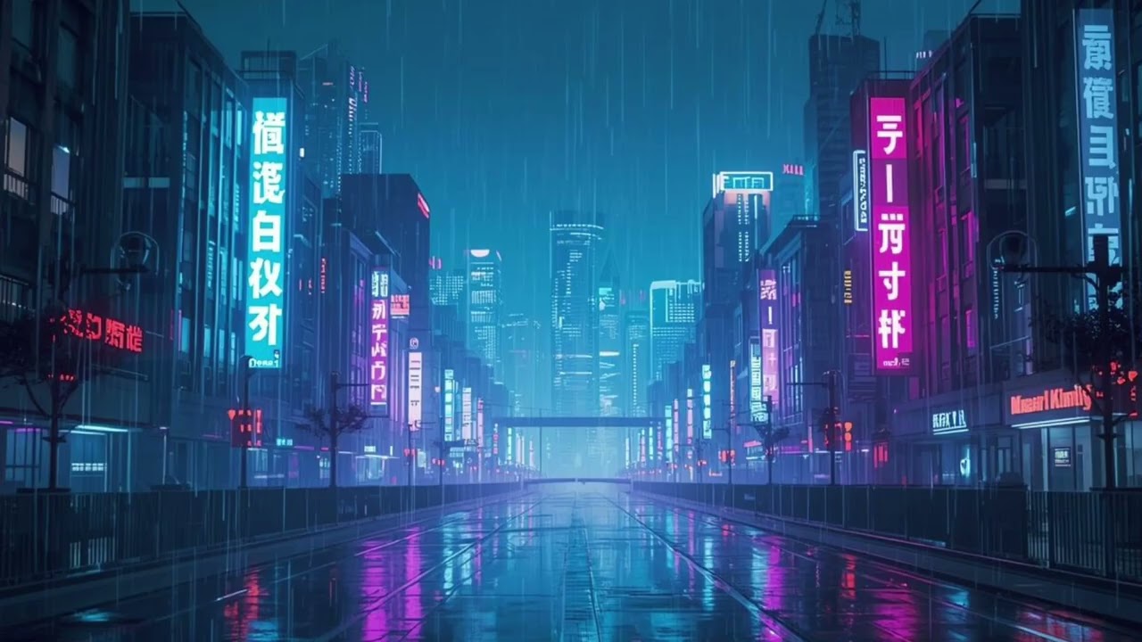 Night Shift in a Neon City 🌃 | Calm Futuristic Ambience for Sleep & Focus
