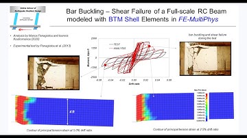 Bar Buckling - Shear Failure of a Full-scale RC Beam modeled with BTM Shells in FE-MultiPhys