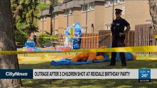 Outrage after gunfire injures three children at birthday party