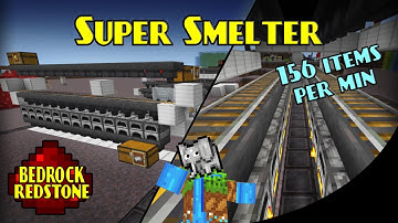 Super Smelter Automated Furnace | Minecraft Bedrock Redstone Tutorial | MCPE XBOX PS SWITCH