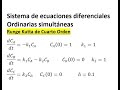 RUNGE KUTTA  Cuarto orden - Sistema de 3 ecuaciones diferenciales ordinarias simultáneas