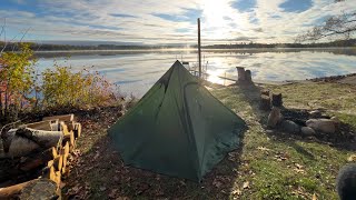 Tipi Hot Tent Camping by a Lake