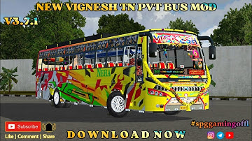 NEW VIGNESH TN PVT BUS MOD RELEASED|BUSSID V3.7.1||SPG GAMING|#newbussidmod #bussidid #spggamingoffl