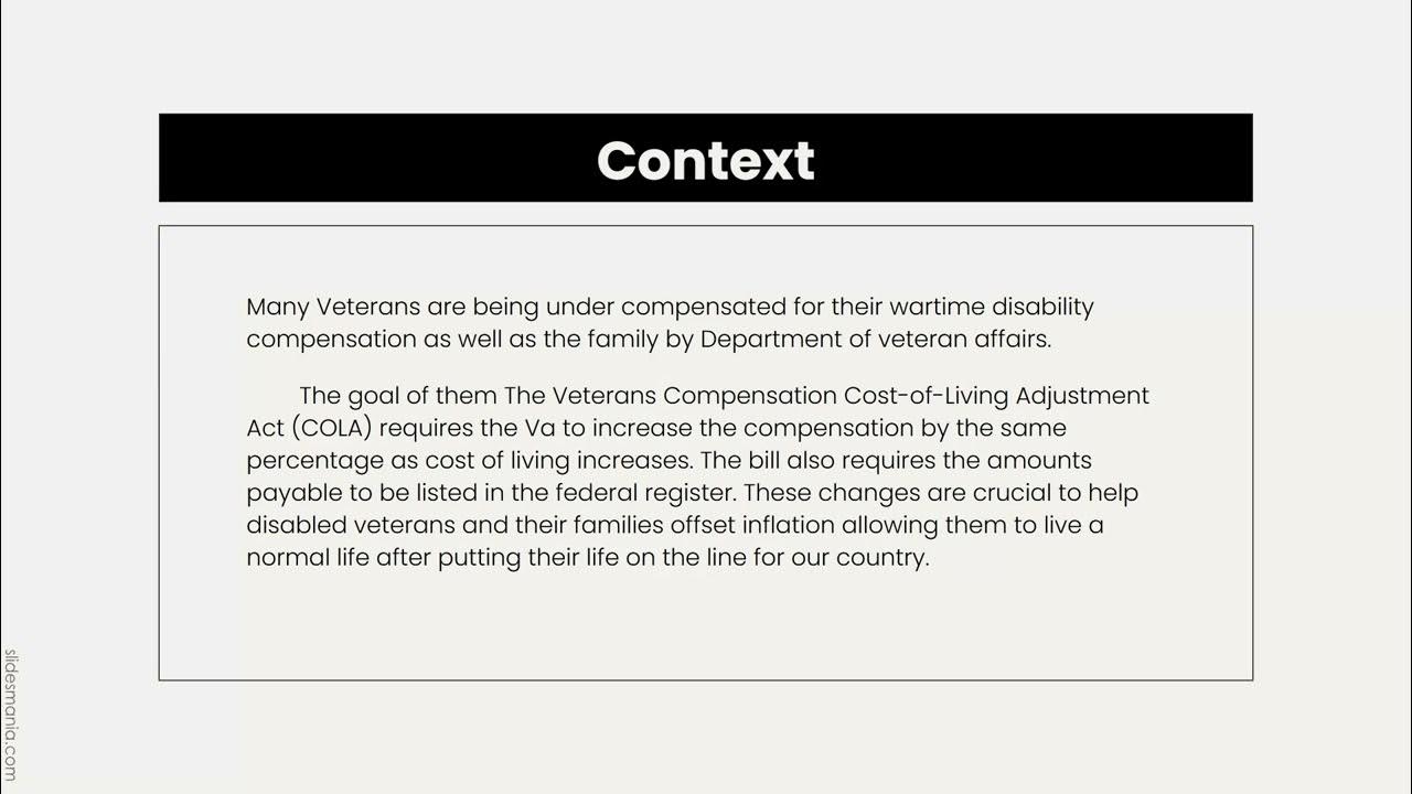 Policy Brief Presentation Veterans COLA Act YouTube
