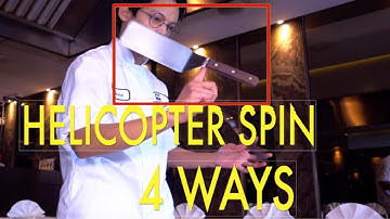 TEPPANYAKI TRICK SHOT Episode 006 Helicopter Spin in Four Ways