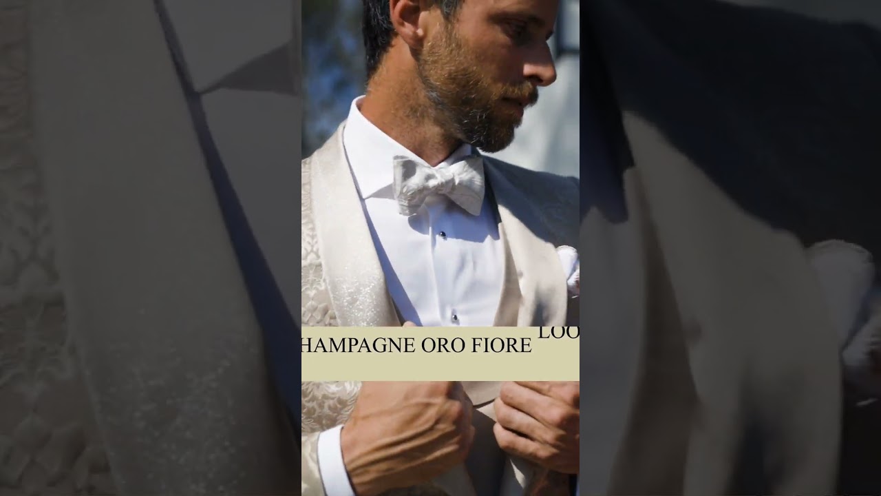 Experience the Extravagance of Champagne Oro Fiore Suit! | Sebastian Cruz Couture Suits