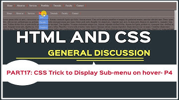 HTML Horizontal Menu- CSS Trick to Display sub-menu on hovering- Part4