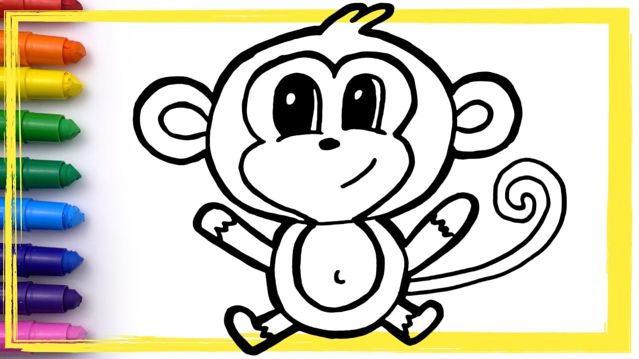 Five Little Monkeys Drawing And Coloring Pages For Kids Learn Colors