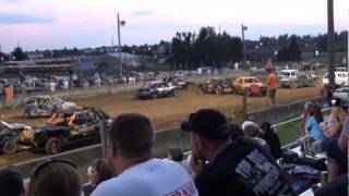 Relay For Life Boyle county Danville, KY Mini car demo derby 8-21-10 Heat 1 pt 1