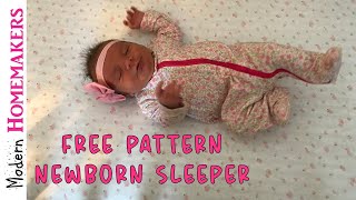 free sewing pattern for newborn size baby sleeper