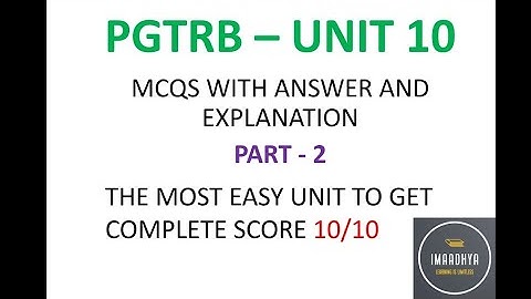 Pgtrb English - Unit 10 MCQS #pgtrbenglish #englishgrammar #english #trb #grammarlessonsintamil 