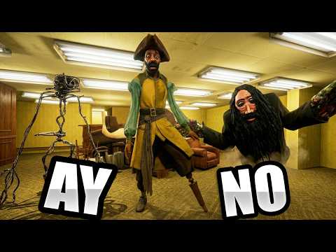 I run into Pirate Clark, Rolling Giant, and Bacteria in the movie BACKROOMS XD