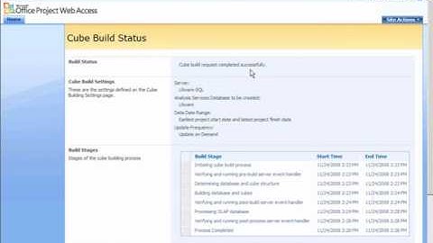 Project Server 2007 Olap Service Part II