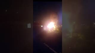 Ankara Elmadağda Bir Tırın Kaza Yapması Sonucu Patlama Meydana Geldi.