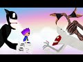 Cartoon Cat Takes Care A Kid From Sirenhead and Scary Bridge Worm - Drawing Cartoon 2 Animations