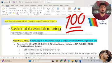 New Perspectives Word 365 | Module 2: End of Module Project 2 #sustainablemanufacturing