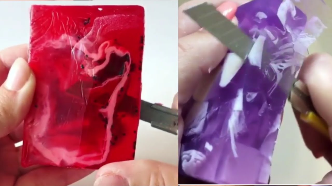 GLYCERIN SOAP CUTTING ASMR 6 MOST SATISFYING VIDEO YouTube