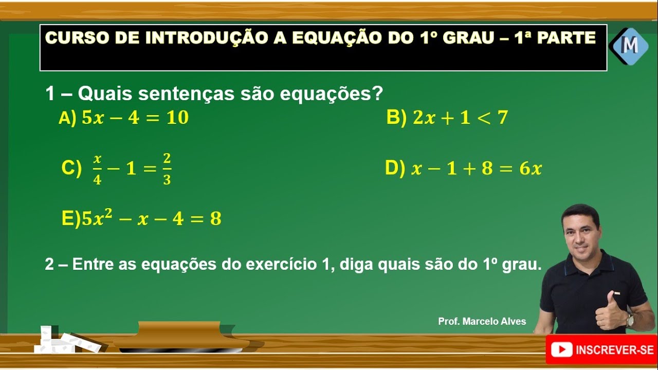Equação do primeiro grau - Equação de 1º Grau - 1ª Parte do curso ...