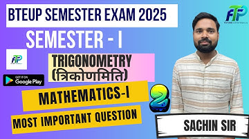 🔥 Mathematics-1st | Trigonometry One Shot | 1st Semester | All Branches | By Sachin Sir