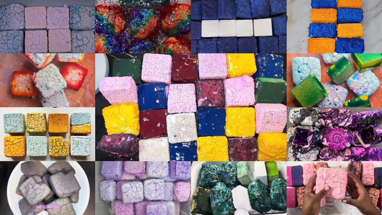 Soft & crunchy pasted gymchalk asmr | variety crushes |12 different creators | long edit Compilation