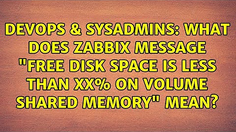 What does Zabbix message "Free disk space is less than XX% on volume Shared memory" mean?