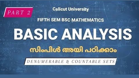 5th sem Bsc maths Basic analysis| Calicut University | Denumerable and Countable set  | Part 2