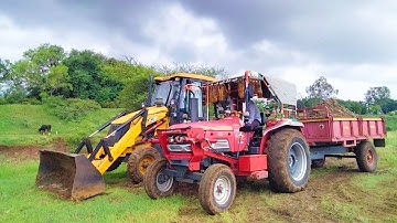 Jcb 3dx Machine Loading Red Mud In Mahindra 415 DI Tractor and Sonalika Tractor  Jcb Video