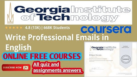 WRITE PROFESSIONAL EMAILS IN ENGLISH || COURSERA-ALL ASSIGNMENTS ANSWERS ...