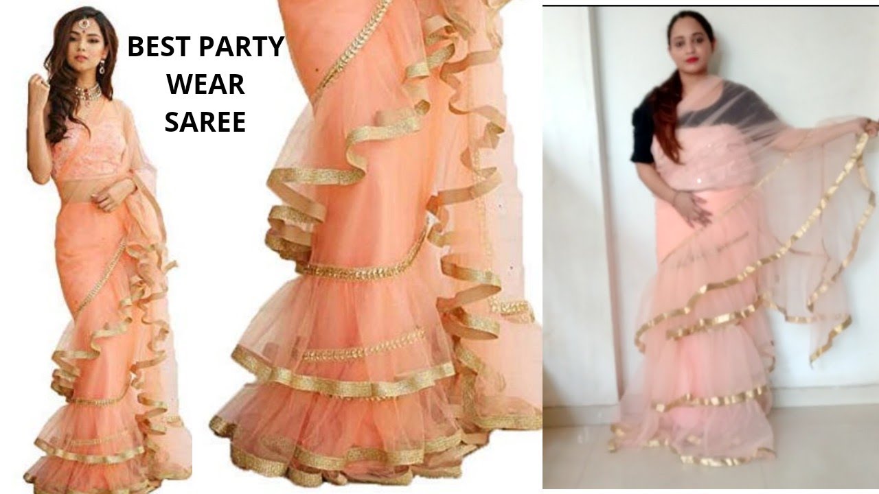 frill saree online amazon