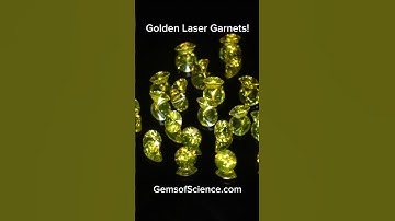 Golden laser garnets! #gems #lasers #science #lab #crystals #garnet