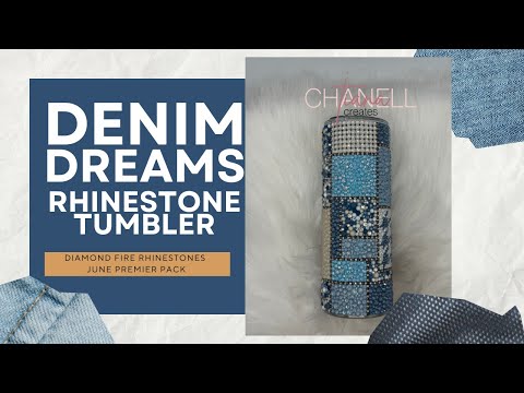 DIY Denim Patch Rhinestone Tumbler ✨ Using June’s Premier Pack!