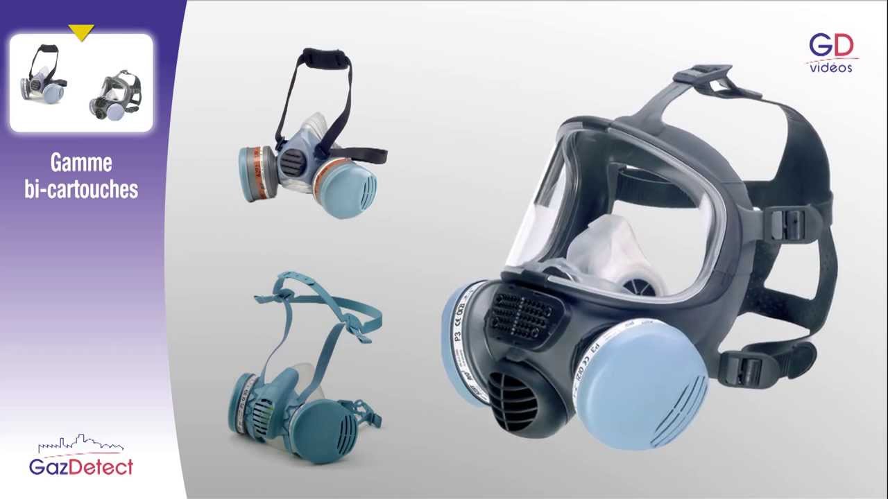 Masque à gaz Noir de sécurité durgence de sécurité respiratoires Masque à gaz Anti poussière Masque de respirateur avec 2 Double Filtre de Protection 