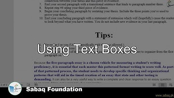 Using Text Boxes, Computer Science Lecture | Sabaq.pk