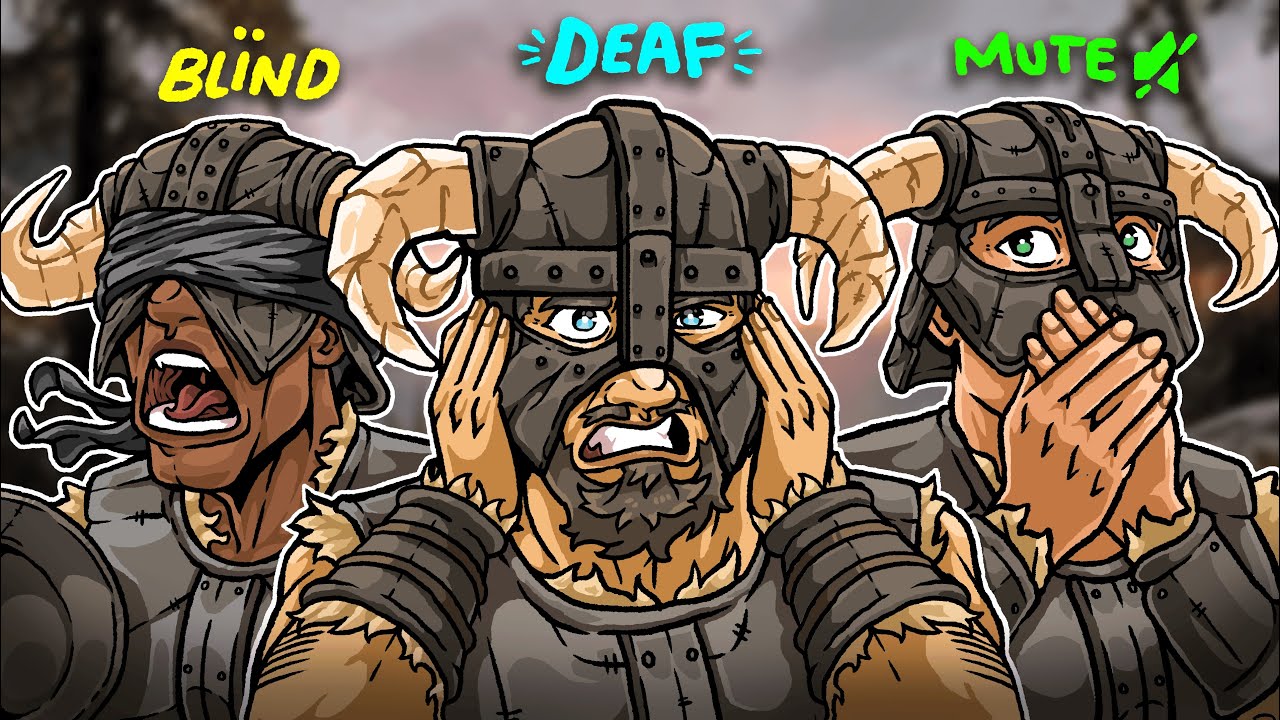 Blind, Deaf and Mute Person Play SKYRIM