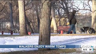 Walkers in Minot take advantage of mild temps