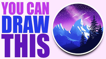 ANYONE Can Draw This Landscape in PROCREATE | easy landscape drawing tutorial with free brushes