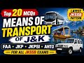 Means of Transport of J&K | GK of J&K | Top 20 Mcqs on Latest JKSSB Pattern | For All JKSSB Exams