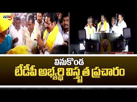 వినుకొండ టీడీపీ అభ్యర్థి విస్తృత ప్రచారం TDP MLA Candidate GV Anjaneyulu Election Campaign |TV5 News - TV5NEWS