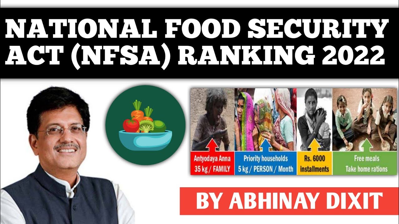 National Food Security Act (NFSA) Ranking 2022 | Agriculture Current Affairs 2022